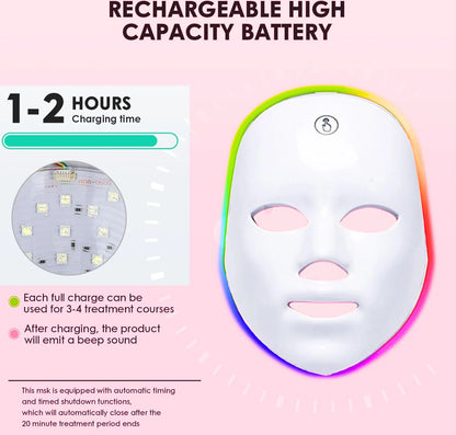 Rosanova™ LED Face Mask Light Therapy, 7 Colors