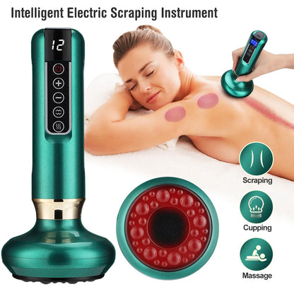 Smart Vacuum Massage Jars Rechargeable Cupping Device Infrared Red Light Warm Compress Body Back Shoulder Chinese Suction Cups